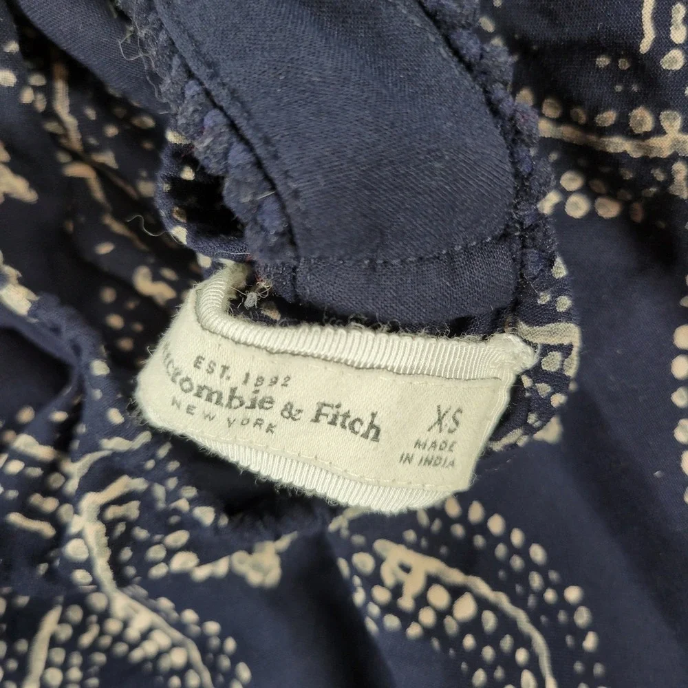 Abercrombie & Fitch Maxi Dress Womens XS Navy Racerback Tiered Empire Babydoll